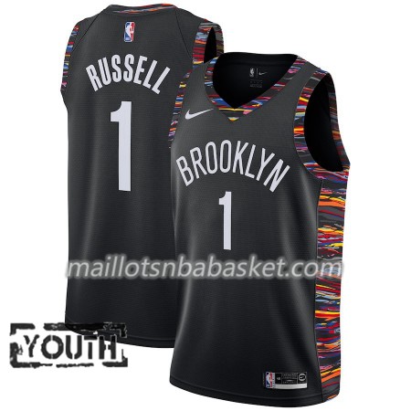 Maillot Enfant Brooklyn Nets D'Angelo Russell 1 2018-19 Nike City Edition Noir Swingman